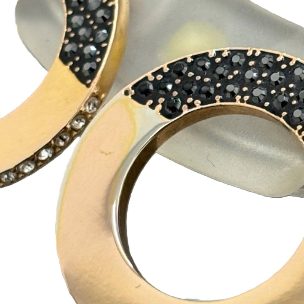 スワロフスキー フープピアス ブラック フィーバー ローズゴールドコーティング 5352005 シンプル レディース SWAROVSKI