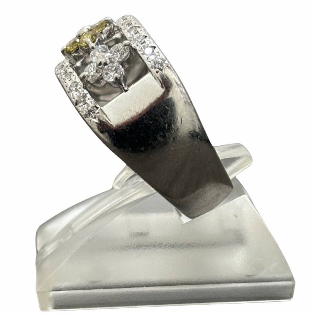 リング・指輪 Pt900 ダイヤモンド0.75ct 20.5号 テスター済 重量17.4g プラチナ カラーダイヤ シルバー シンプル レディース