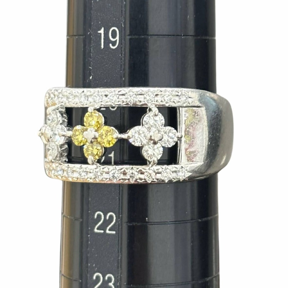 リング・指輪 Pt900 ダイヤモンド0.75ct 20.5号 テスター済 重量17.4g プラチナ カラーダイヤ シルバー シンプル レディース