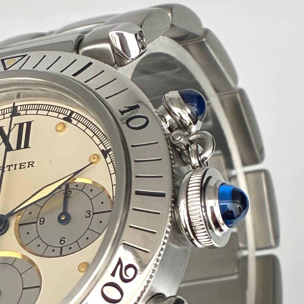 カルティエ パシャ 38mm W31004H3 クロノグラフ メカクォーツ ステンレス クオーツ ユニセックス CARTIER 腕時計