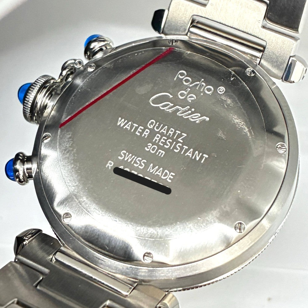 カルティエ パシャ 38mm W31004H3 クロノグラフ メカクォーツ ステンレス クオーツ ユニセックス CARTIER 腕時計