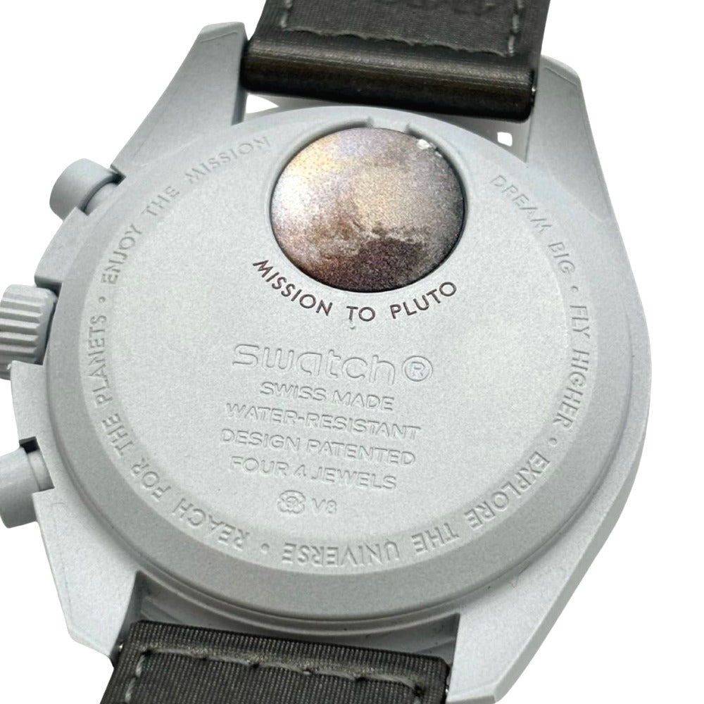 スウォッチ ×オメガ MISSION TO PLUTO SO33M101 電池交換済 クオーツ スピードマスター コラボモデル メンズ Swatch 腕時計