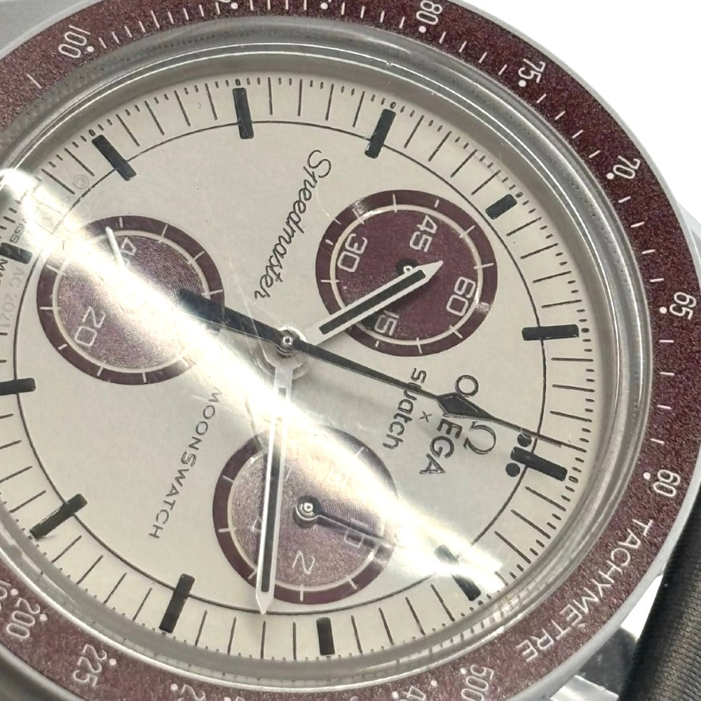 スウォッチ ×オメガ MISSION TO PLUTO SO33M101 電池交換済 クオーツ スピードマスター コラボモデル メンズ Swatch 腕時計