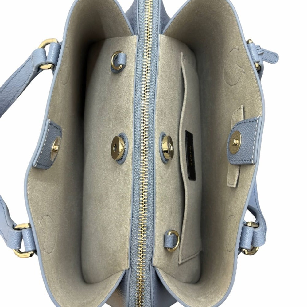 フルラ ハンドバッグ ミネルヴァ Sサイズ 2Way ブルー系 ショルダーストラップ付 シンプル コンパクト 手提げ 斜め掛け レディース 未使用品 Furla