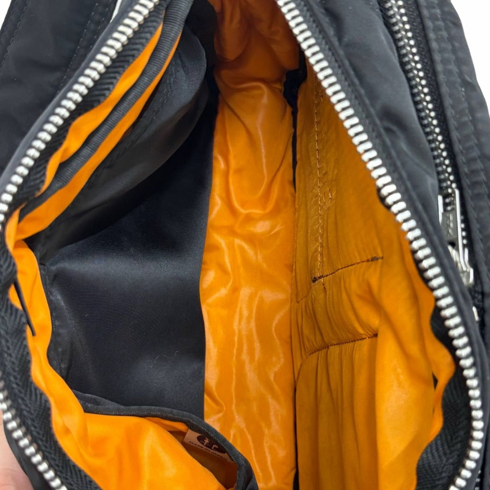 ポーター ショルダーバッグ タンカー スリングバッグ Wジップ Lサイズ コンパクト ブラック 収納 シンプル ナイロン 吉田カバン メンズ PORTER