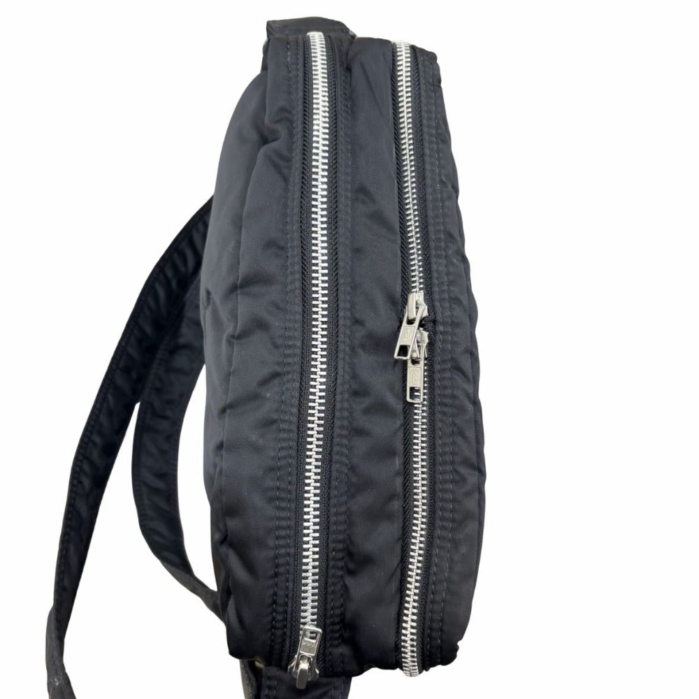 ポーター ショルダーバッグ タンカー スリングバッグ Wジップ Lサイズ コンパクト ブラック 収納 シンプル ナイロン 吉田カバン メンズ PORTER