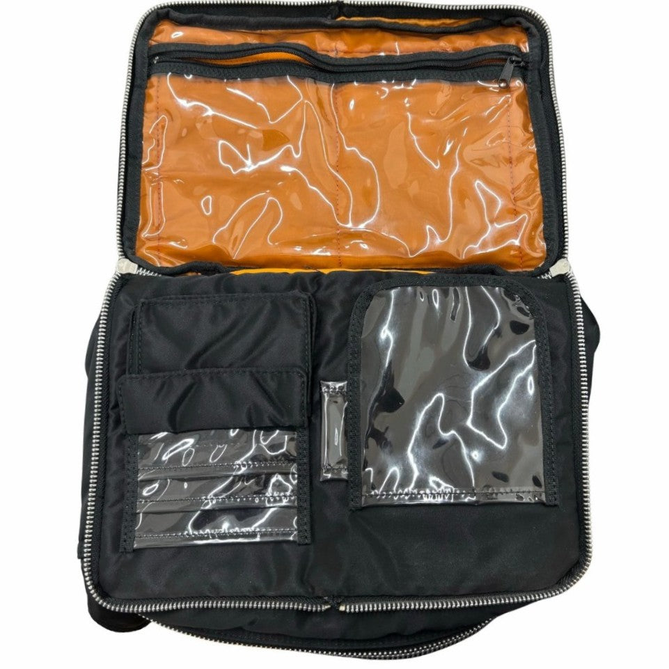 ポーター ショルダーバッグ タンカー スリングバッグ Wジップ Lサイズ コンパクト ブラック 収納 シンプル ナイロン 吉田カバン メンズ PORTER