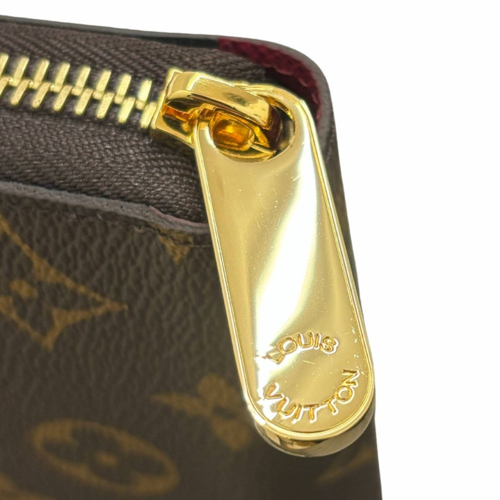 ルイヴィトン 長財布 モノグラム M41895 ジッピー・ウォレット RFID内蔵 フューシャ ゴールド金具 ブラウン PVC レザー シンプル レディース 未使用品 LOUIS VUITTON