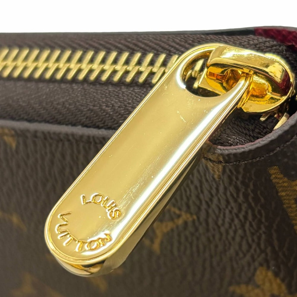 ルイヴィトン 長財布 モノグラム M41895 ジッピー・ウォレット RFID内蔵 フューシャ ゴールド金具 ブラウン PVC レザー シンプル レディース 未使用品 LOUIS VUITTON