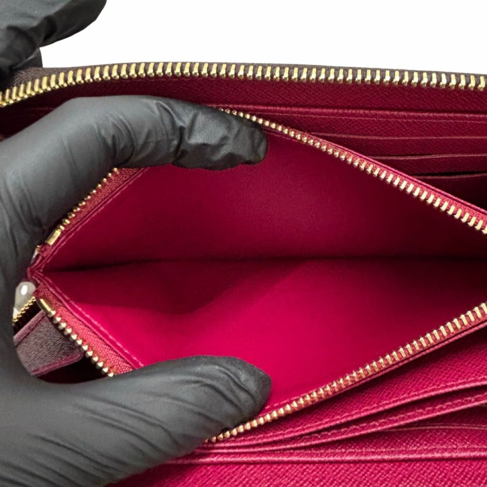 ルイヴィトン 長財布 モノグラム M41895 ジッピー・ウォレット RFID内蔵 フューシャ ゴールド金具 ブラウン PVC レザー シンプル レディース 未使用品 LOUIS VUITTON