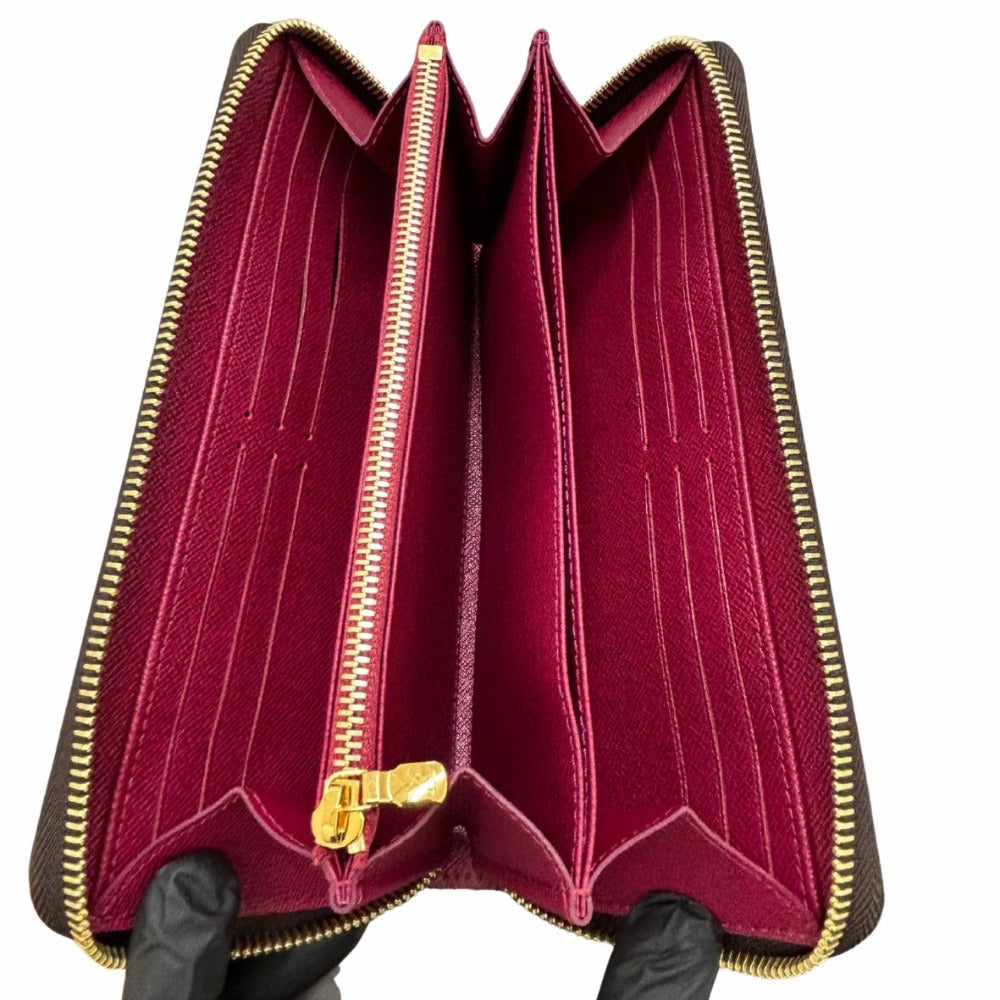 ルイヴィトン 長財布 モノグラム M41895 ジッピー・ウォレット RFID内蔵 フューシャ ゴールド金具 ブラウン PVC レザー シンプル レディース 未使用品 LOUIS VUITTON