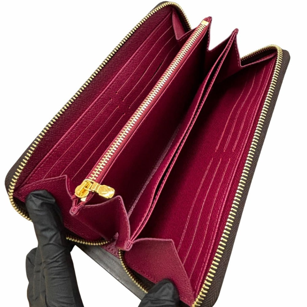 ルイヴィトン 長財布 モノグラム M41895 ジッピー・ウォレット RFID内蔵 フューシャ ゴールド金具 ブラウン PVC レザー シンプル レディース 未使用品 LOUIS VUITTON