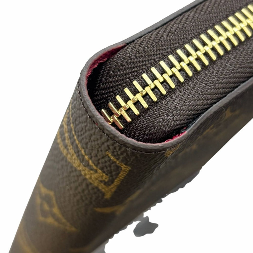 ルイヴィトン 長財布 モノグラム M41895 ジッピー・ウォレット RFID内蔵 フューシャ ゴールド金具 ブラウン PVC レザー シンプル レディース 未使用品 LOUIS VUITTON