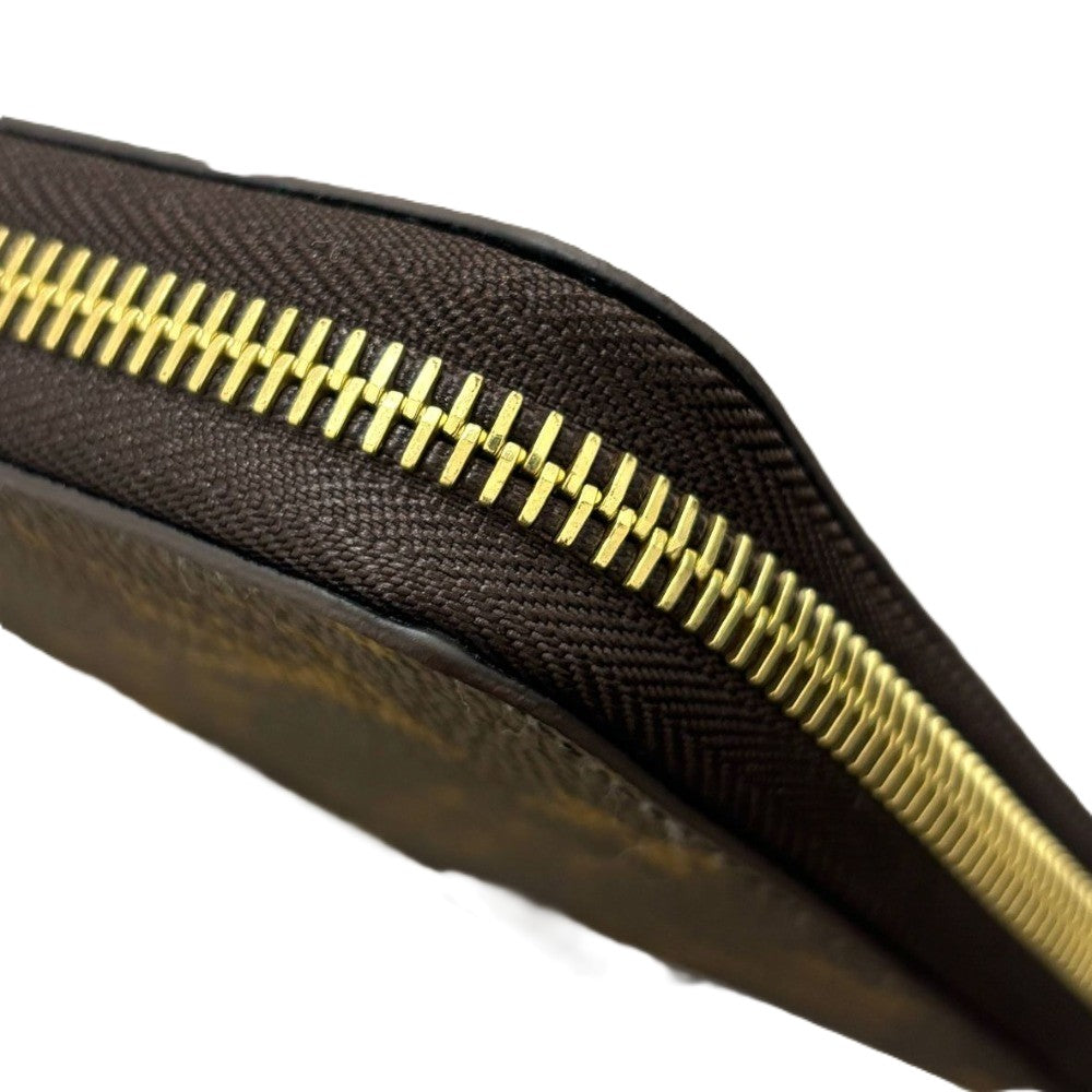 ルイヴィトン 長財布 モノグラム M41895 ジッピー・ウォレット RFID内蔵 フューシャ ゴールド金具 ブラウン PVC レザー シンプル レディース 未使用品 LOUIS VUITTON