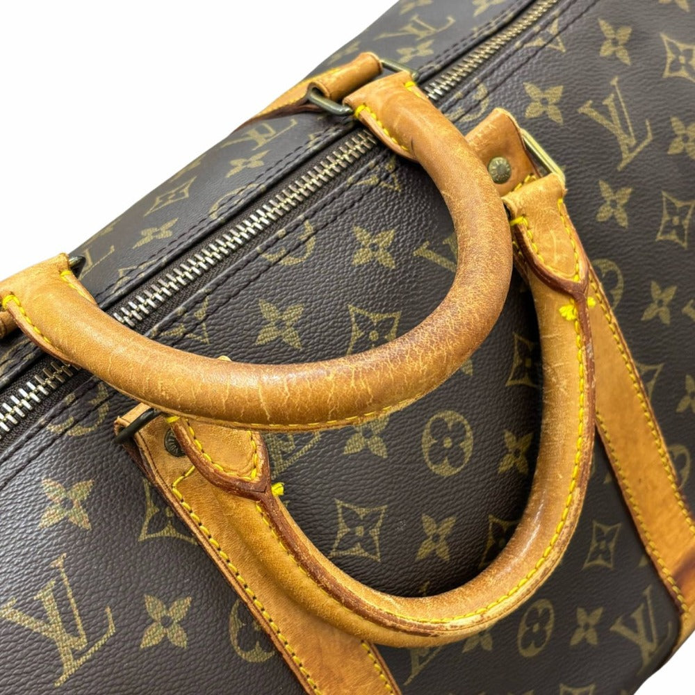 ルイヴィトン キーポル50 M41426 モノグラム PVC レザー ブラウン ゴールド金具 ボストンバッグ トラベル用 旅行鞄 大容量 ユニセックス LOUIS VUITTON