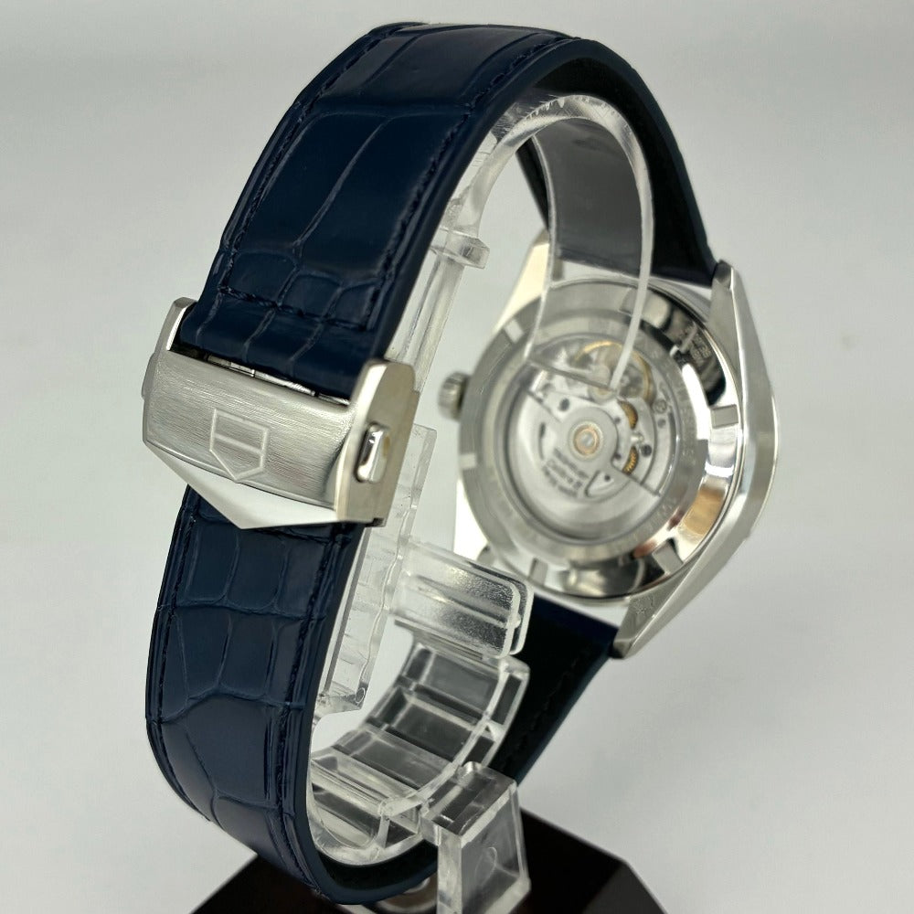 タグホイヤー カレラ デイデイト 41mm WBN2012 ブルー文字盤 レザーストラップ キャリバー5 自動巻き メンズ TAG HEUER 腕時計