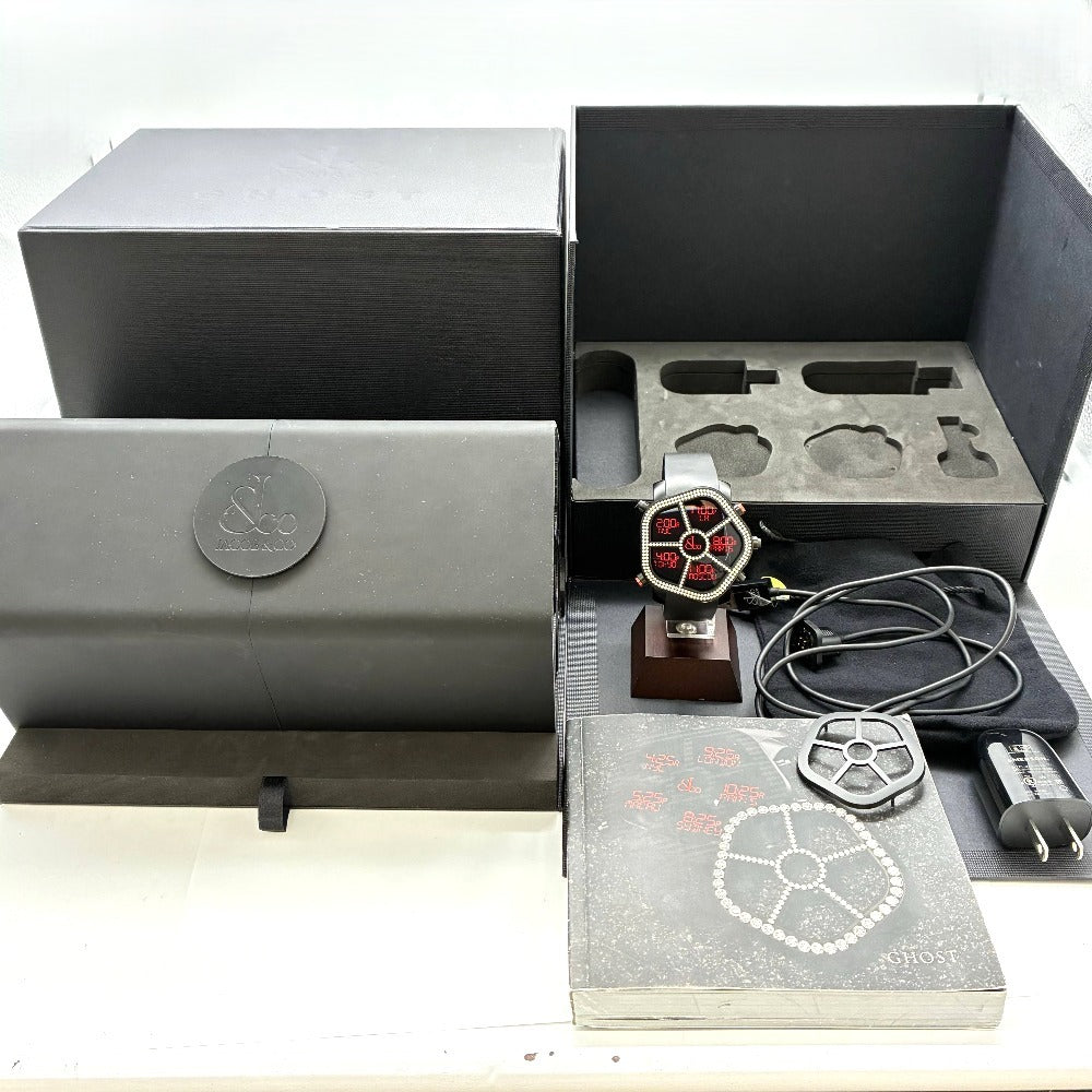 ジェイコブ JC-GST-WHD 5タイムゾーン ゴースト ダイヤモンドベゼル & ブラックベゼル 充電式 デジタル クオーツ JACOB&CO 腕時計