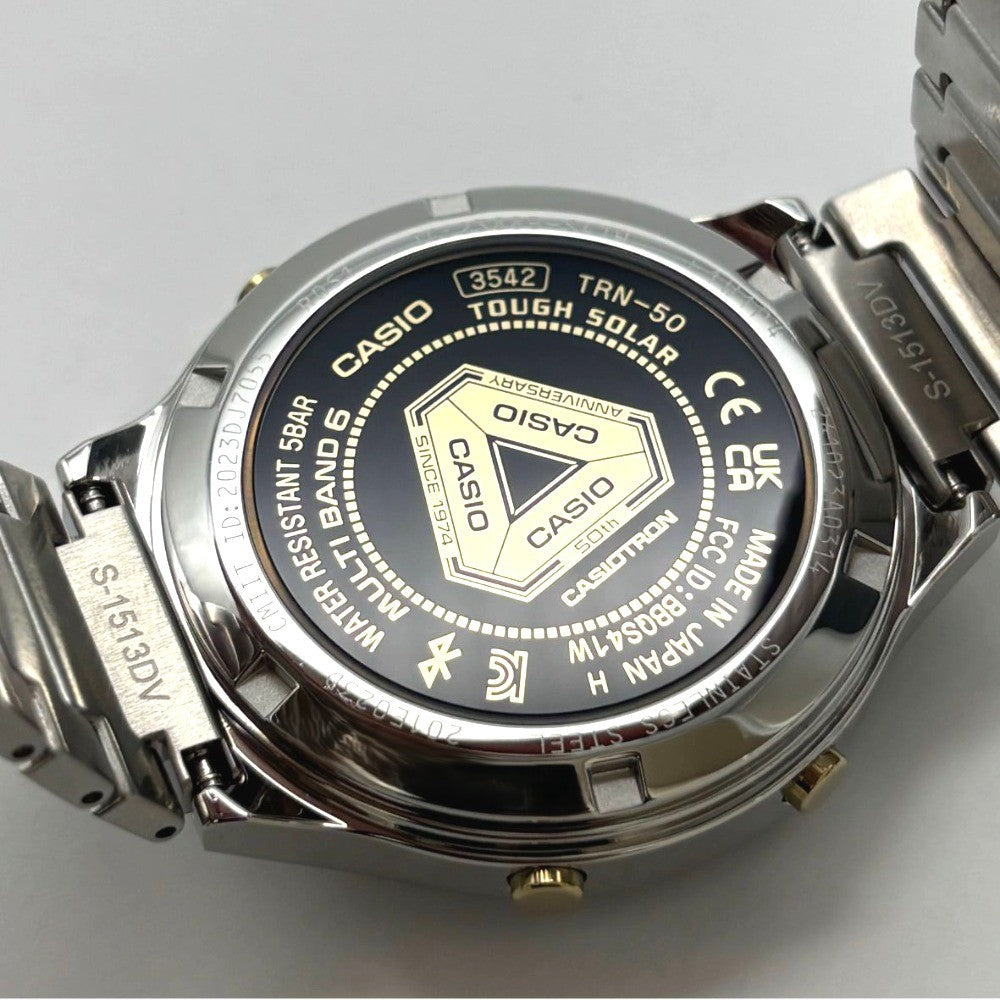 カシオ カシオトロン TRN-50SS-2AJR 復刻限定モデル 42.7mm タフソーラー ステンレス シルバー 5気圧防水 メンズ 未使用品 CASIO 腕時計