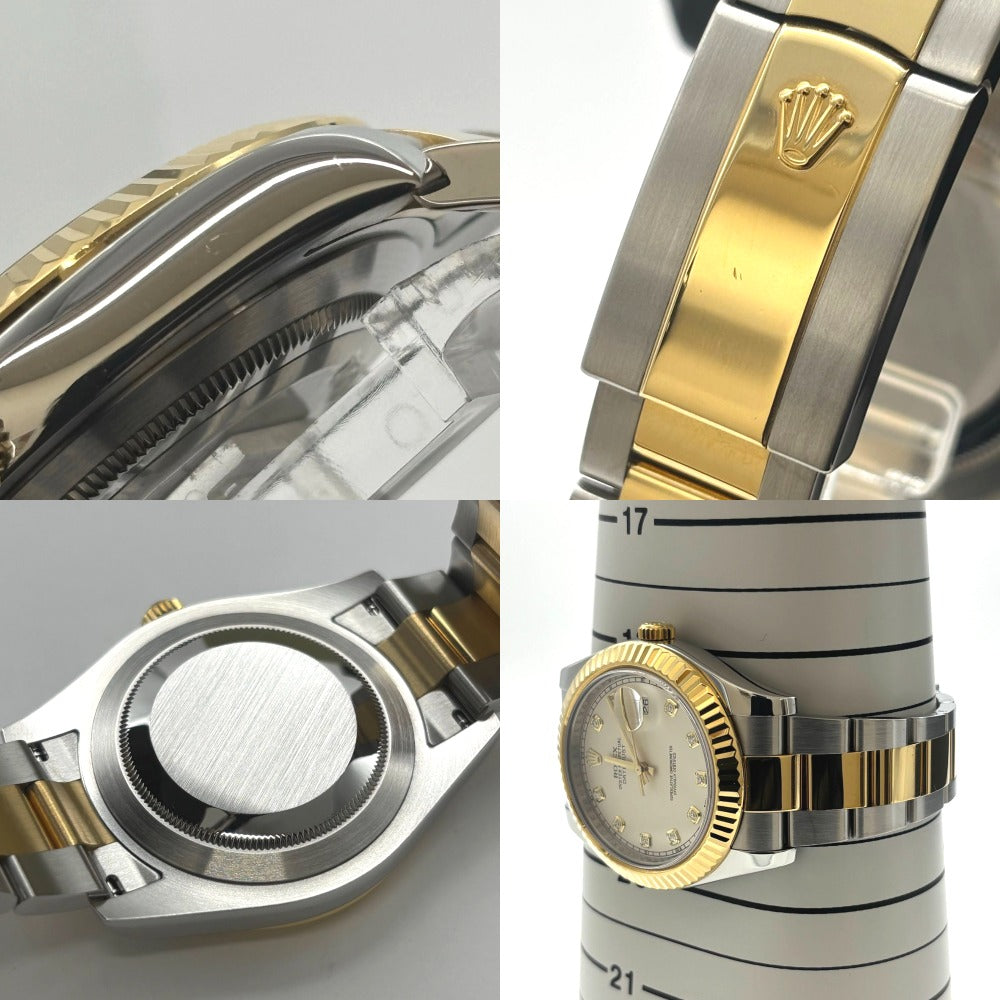 ロレックス デイトジャスト2 Ref.116333G 41mm 保証書2013年 ステンレス K18 オイスターブレス アイボリー文字盤 キャリバー3136 メンズ ROLEX 腕時計