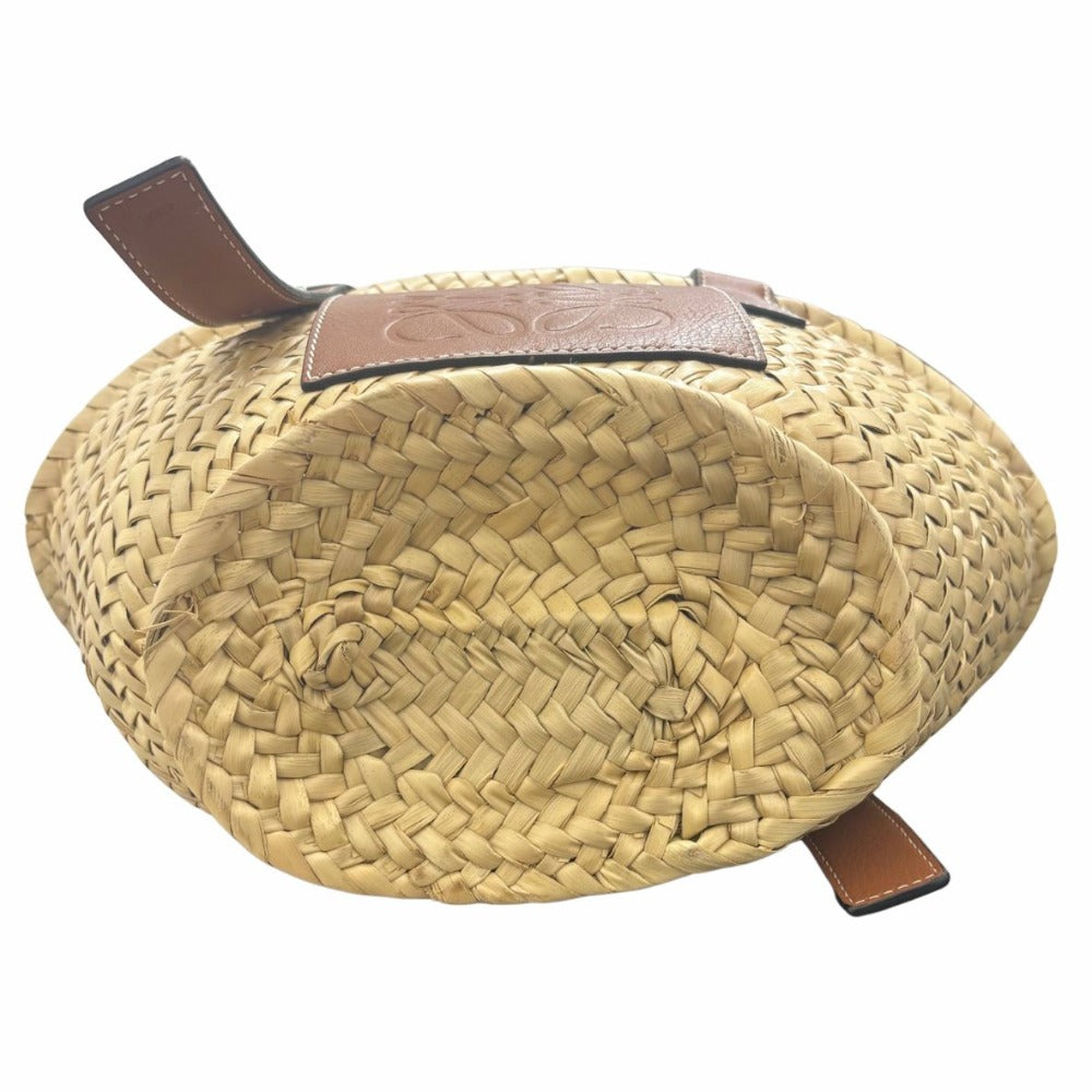 ロエベ バスケットバッグ スモール ラフィア レザー 327.02.S93 2435 かごバッグ ブラウン シンプル レディース LOEWE ハンドバッグ