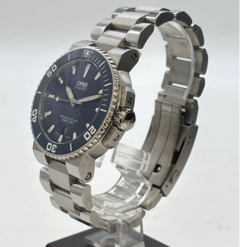 オリス アクイスデイト 43mm 01 733 7653 4155-07 8 26 01PEB 自動巻き ネイビー文字盤 ステンレス メンズ ORIS 腕時計