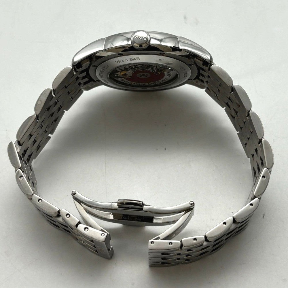 オリス アートリエ スケルトン 01 734 7670 4051-07 8 21 77 40mm 自動巻き ステンレス 裏スケ シルバー メンズ 未使用品 ORIS 腕時計