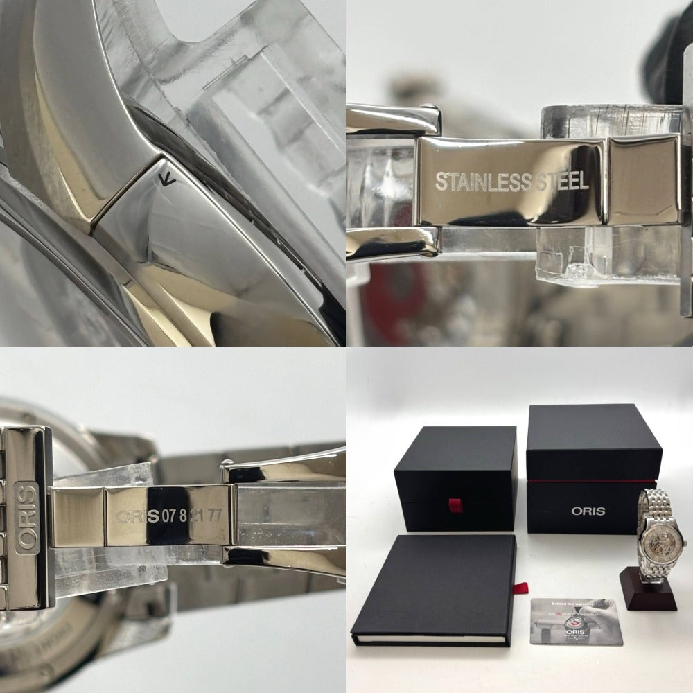 オリス アートリエ スケルトン 01 734 7670 4051-07 8 21 77 40mm 自動巻き ステンレス 裏スケ シルバー メンズ 未使用品 ORIS 腕時計