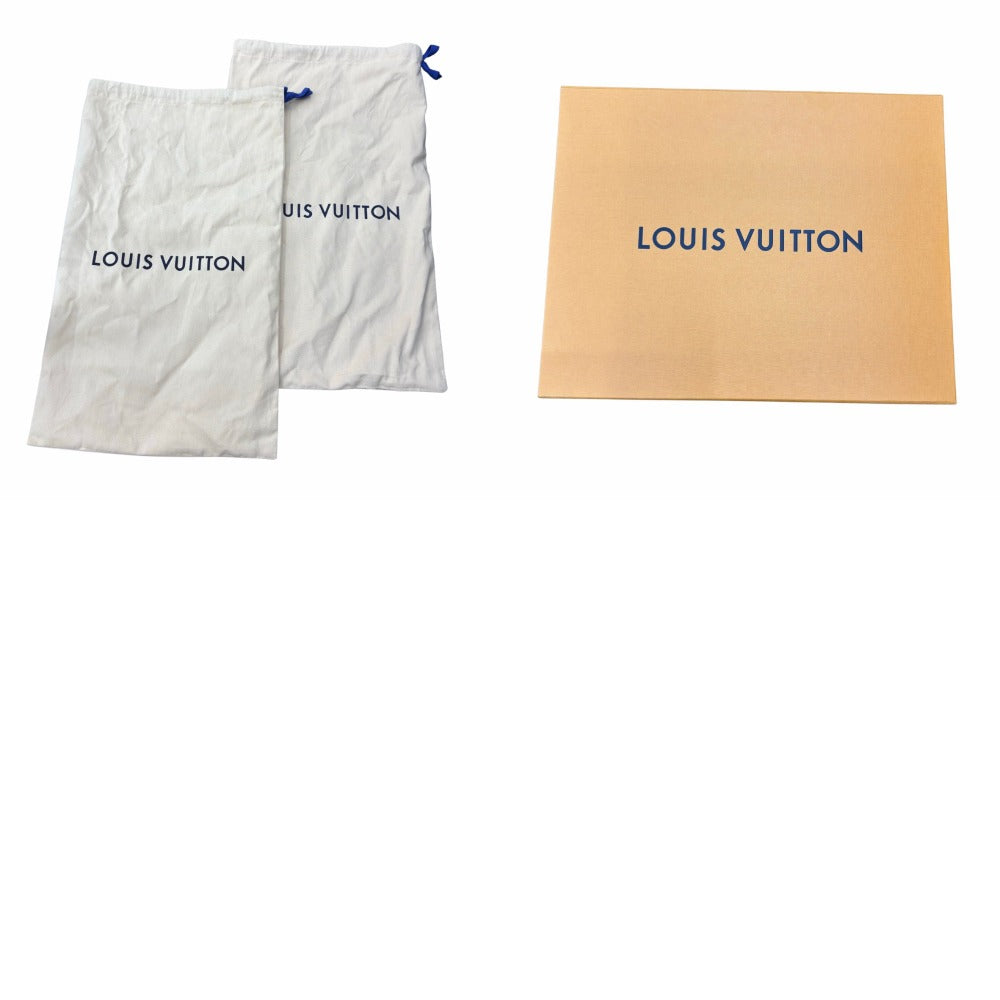 ルイヴィトン スニーカー LVトレイナー エンボス 26.5cm 1AANEB モノグラム ライン レザー ローカット ホワイト×ブラック メンズ LOUIS VUITTON