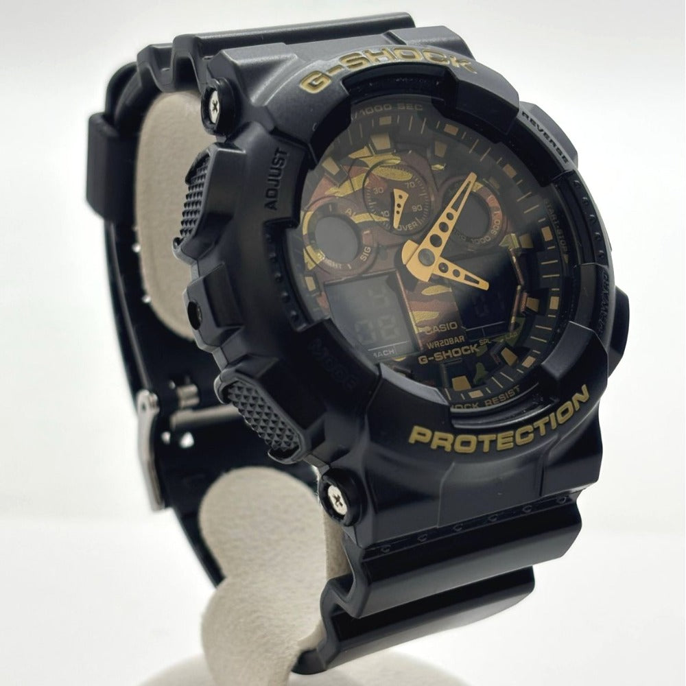 ジーショック 腕時計 GA-100CF-1A9JF カモフラ柄 迷彩 アナデジ クオーツ ゴールド 20気圧防水 メンズ G-SHOCK CASIO