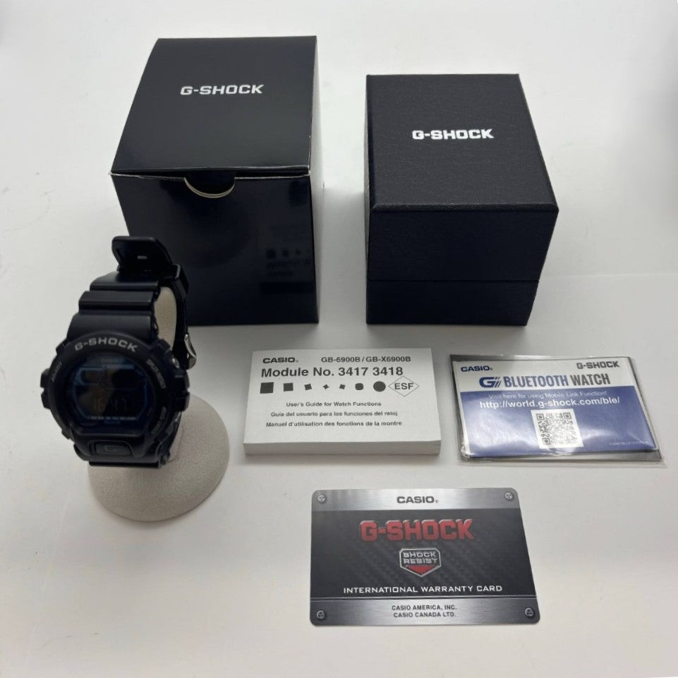 ジーショック 腕時計 GB-6900B-1BJF ブルー文字盤 クオーツ ブラック 樹脂 ステンレス 20気圧防水 メンズ G-SHOCK CASIO