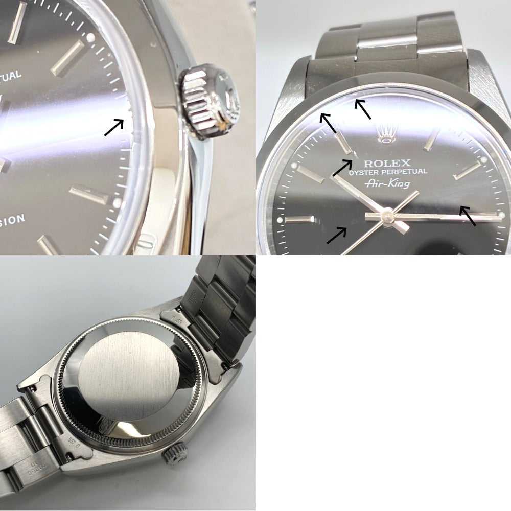 ロレックス 腕時計 14000 エアキング 34mm 本体のみ 黒文字盤 T番 1996年ごろ メンズ 自動巻き キャリバー3000 ROLEX