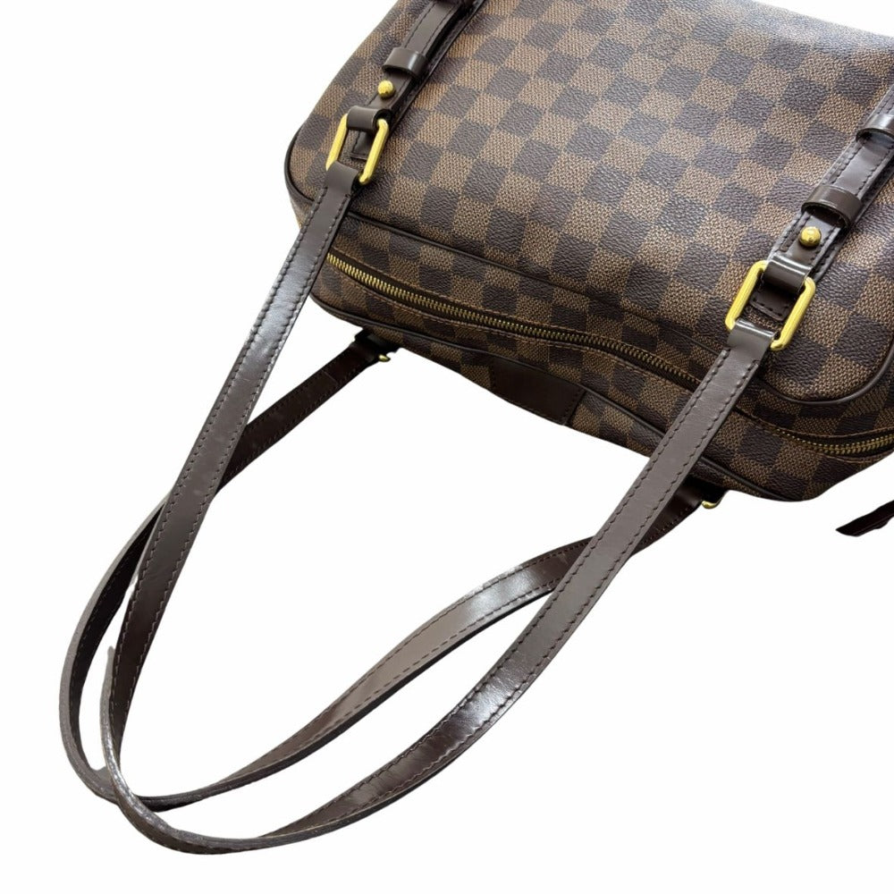 ルイヴィトン ダミエ･エベヌ リヴィントンGM N41158 ゴールド金具 PVC レザー ブラウン シンプル レディース LOUIS VUITTON ハンドバッグ