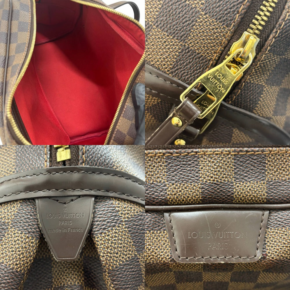 ルイヴィトン ダミエ･エベヌ リヴィントンGM N41158 ゴールド金具 PVC レザー ブラウン シンプル レディース LOUIS VUITTON ハンドバッグ