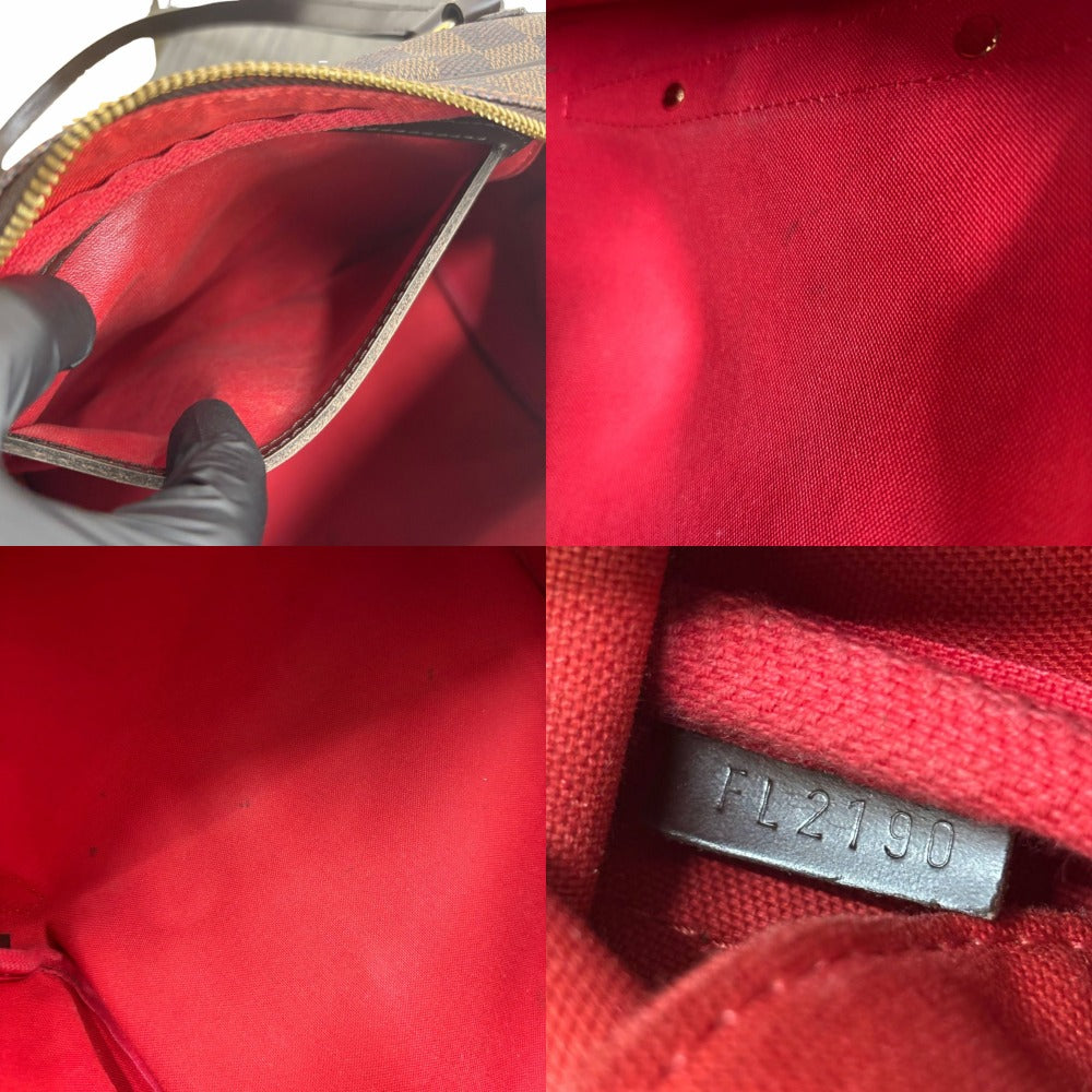ルイヴィトン ダミエ･エベヌ リヴィントンGM N41158 ゴールド金具 PVC レザー ブラウン シンプル レディース LOUIS VUITTON ハンドバッグ