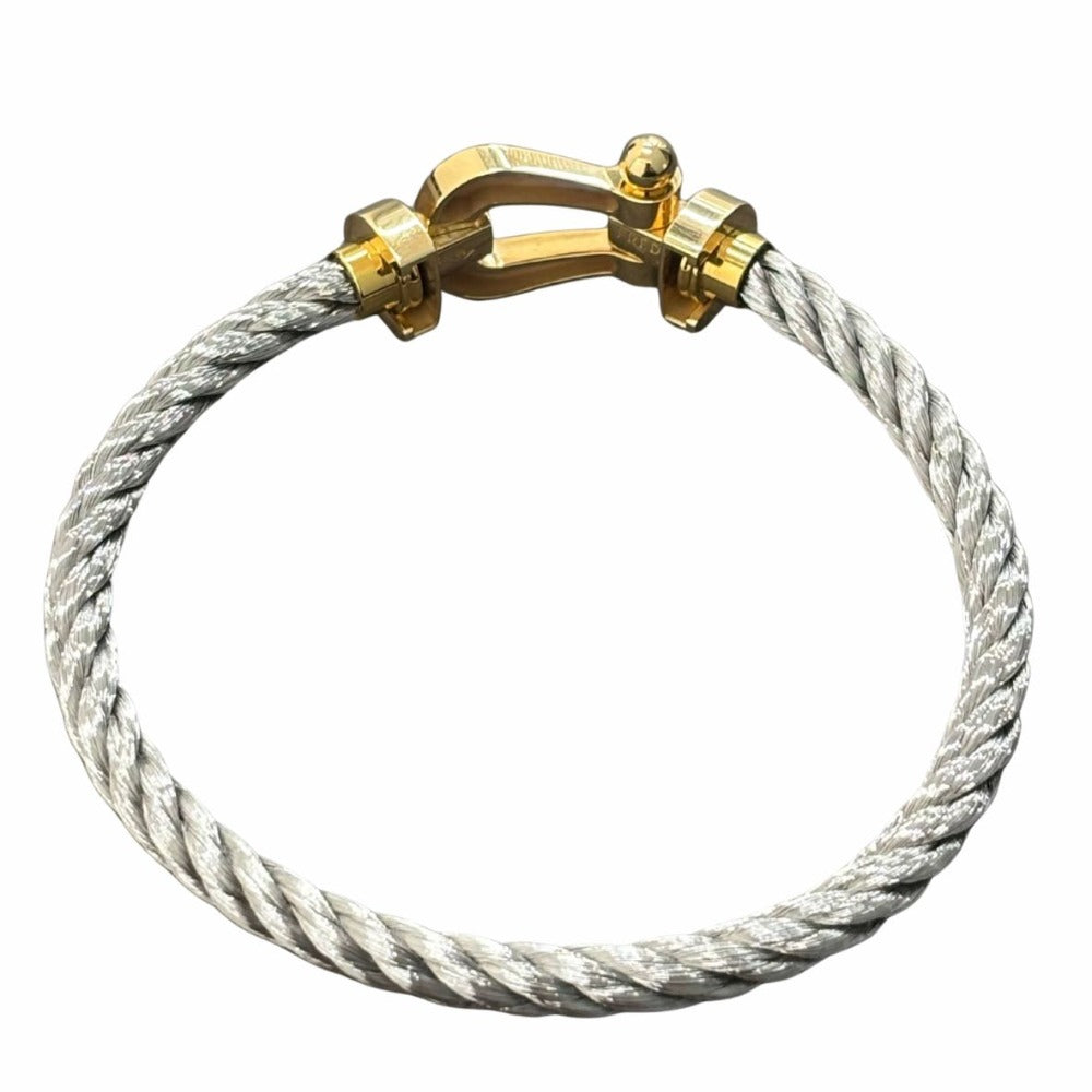 フレッド フォース10 ラージモデル K18×スチール イエローゴールド 腕周り16cm 重量約19g 保証書付き 0B0006-000 6B0110-016 未使用品 FRED ブレスレット