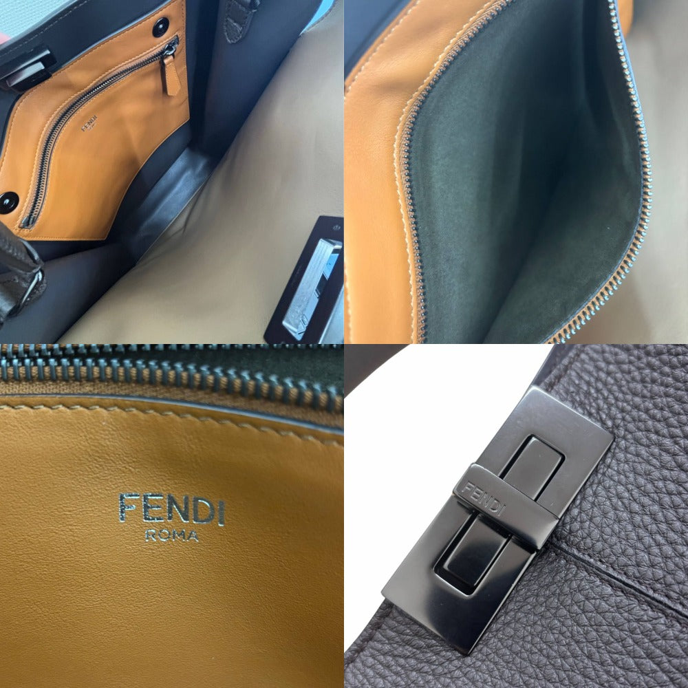 フェンディ トートバッグ ピーカブー アイシーユー 7VA528 レザー ブラウン ショルダー付き 大容量 シンプル メンズ FENDI