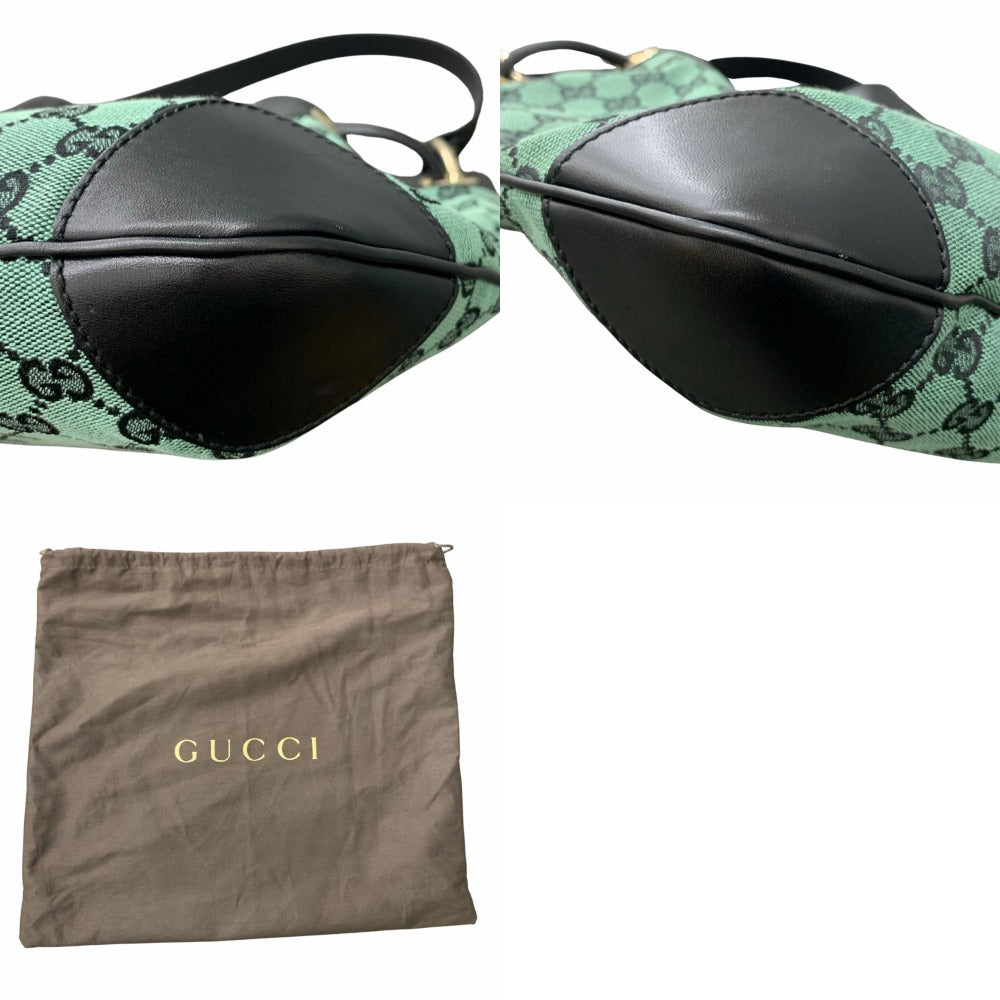 グッチ GGキャンバス グリーン レザー 272374 巾着バッグ シンプル 大容量 レディース GUCCI ショルダーバッグ