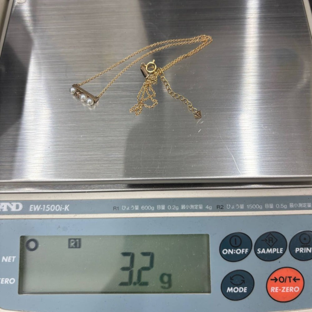 タサキ ネックレス “プチ” バランス ダイヤモンド ソロ ネックレス 長さ約45cm 750刻印有 あこや真珠 ピンクゴールド レディース TASAKI