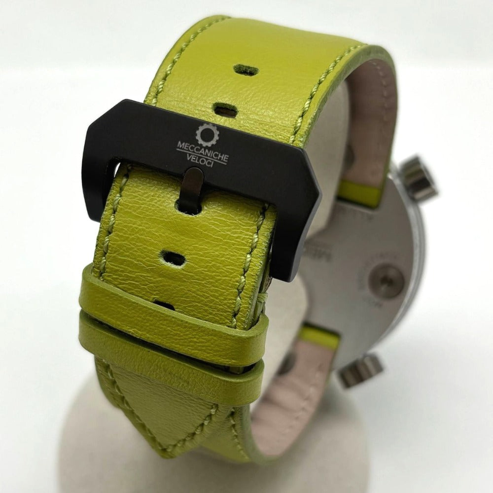 メカニケヴェローチ クワトロヴァルヴォレ グリーン 48mm 自動巻 アルミ チタン レザーストラップ メンズ MECCANICHE VELOCI quattrovalvole 腕時計