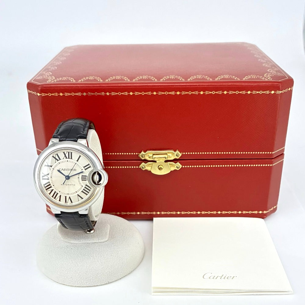 カルティエ バロンブルー 33mm 自動巻き WSBB0030 シルバー文字盤 ステンレス レディース BALLON BLEU CARTIER 腕時計