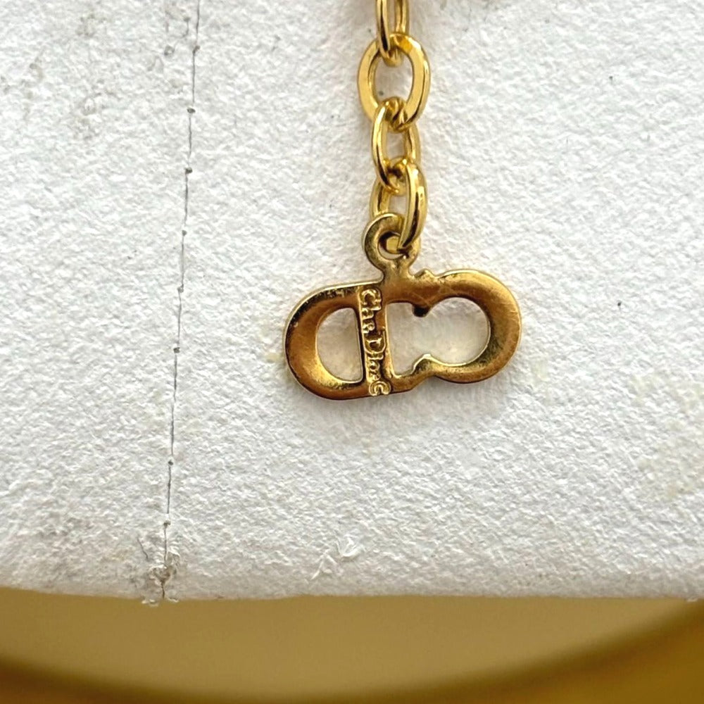 クリスチャンディオール ネックレス ヴィンテージ ロゴ ゴールド メッキ メタル 長さ約43cm シンプル レディース Christian Dior