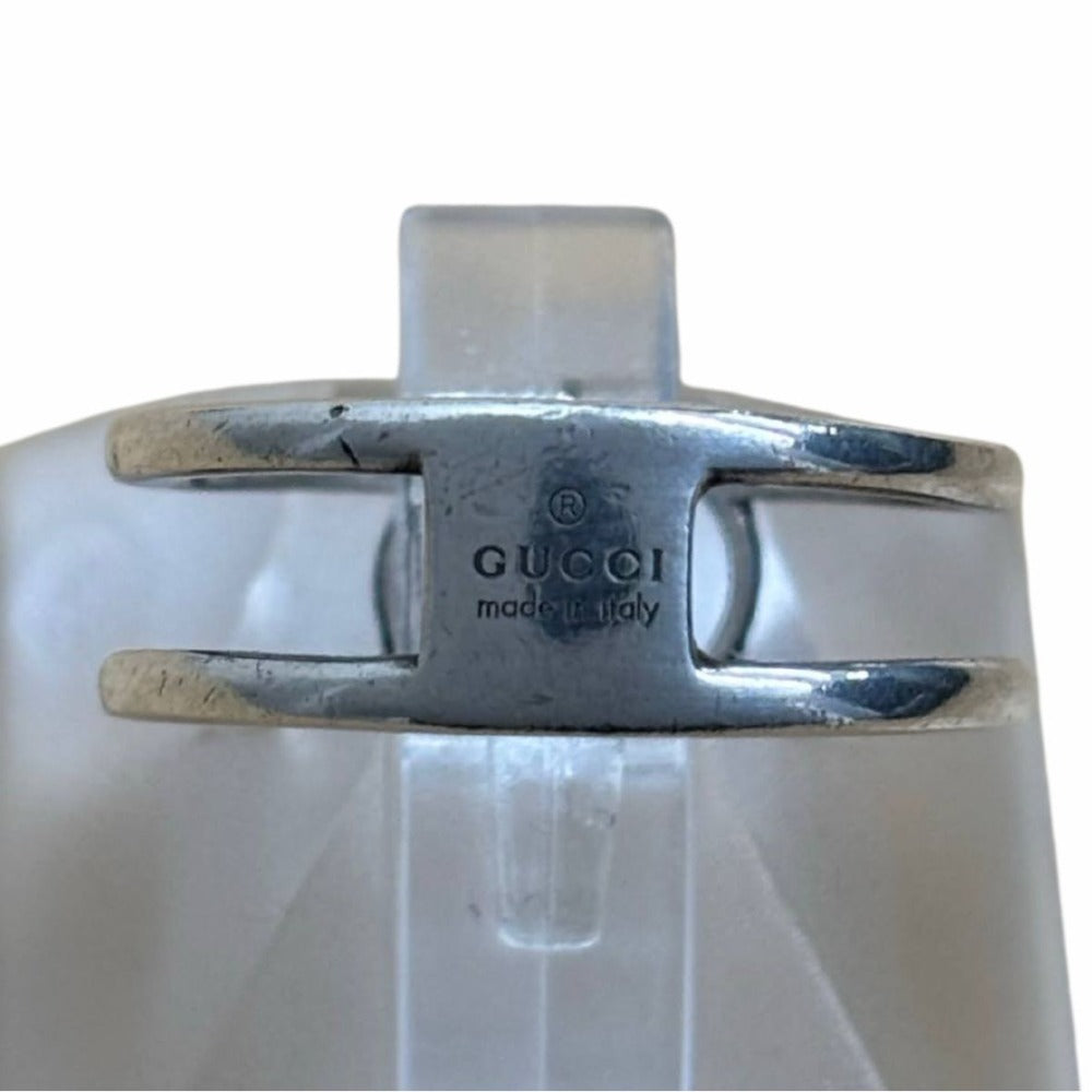 グッチ リング・指輪 インターロッキングG オープンバンド 298036 9号 シルバー925 シンプル レディース GUCCI