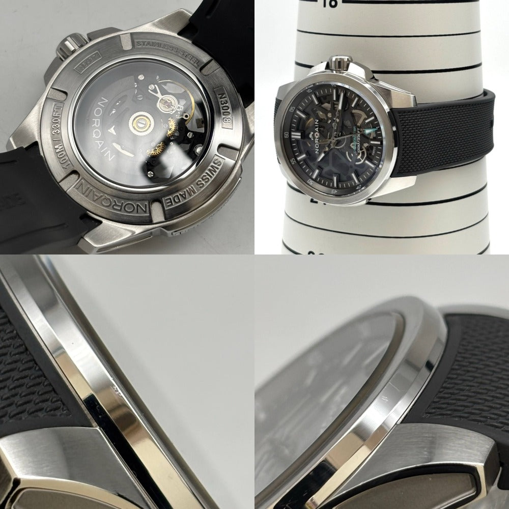 ノルケイン インディペンデンス スケルトン N3008.07S01.G01.R01 40ｍｍ 自動巻き ステンレス ラバーストラップ メンズ NORQAIN 腕時計