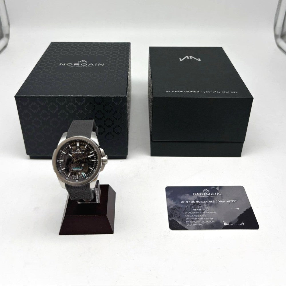 ノルケイン インディペンデンス スケルトン N3008.07S01.G01.R01 40ｍｍ 自動巻き ステンレス ラバーストラップ メンズ NORQAIN 腕時計