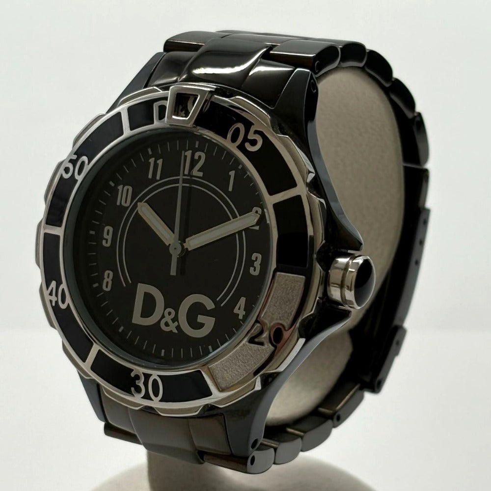 DOLCE&GABBANA ドルチェアンドガッバーナ 腕時計 D＆G TIME アンカー クオーツ ブラック 5ATM ステンレス 稼働品 メンズ