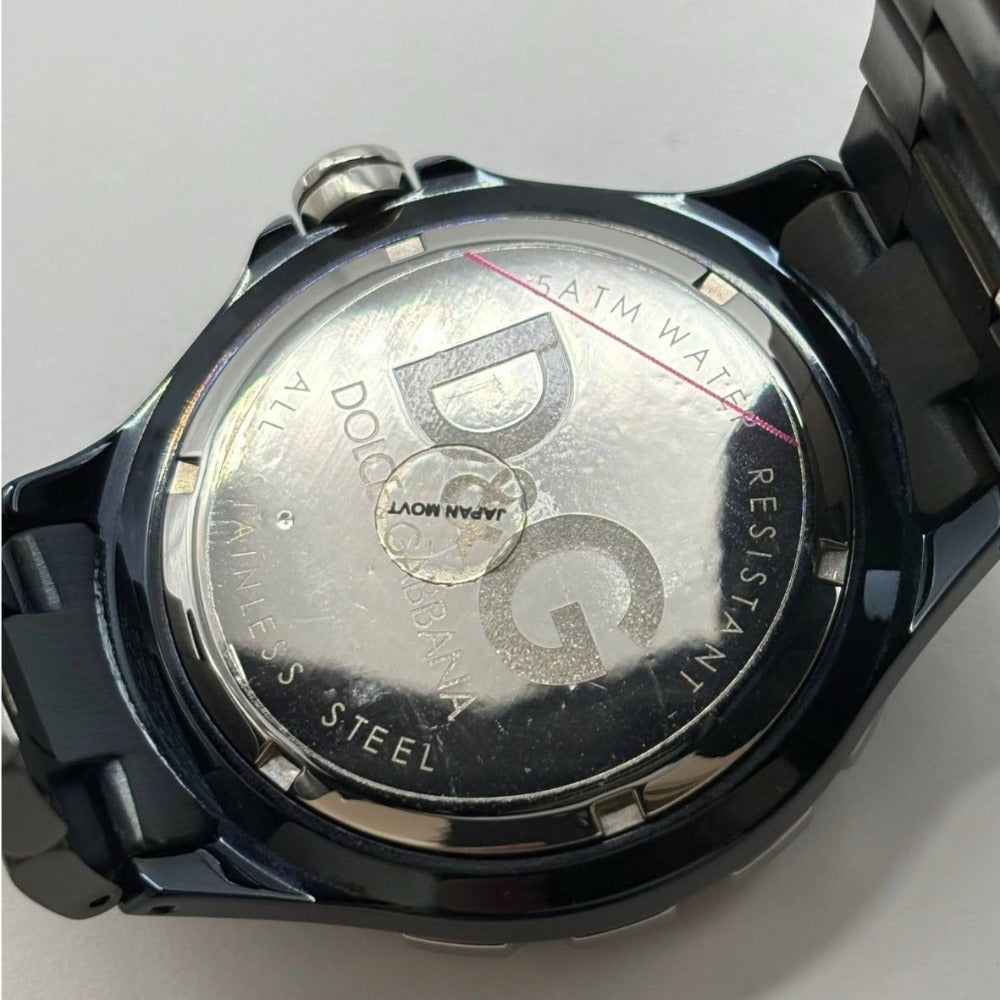 DOLCE&GABBANA ドルチェアンドガッバーナ 腕時計 D＆G TIME アンカー クオーツ ブラック 5ATM ステンレス 稼働品 メンズ