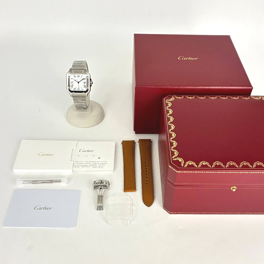 カルティエ サントス ドゥ カルティエ MM 35mm 自動巻き ステンレス 白文字盤 メンズ CARTIER 腕時計