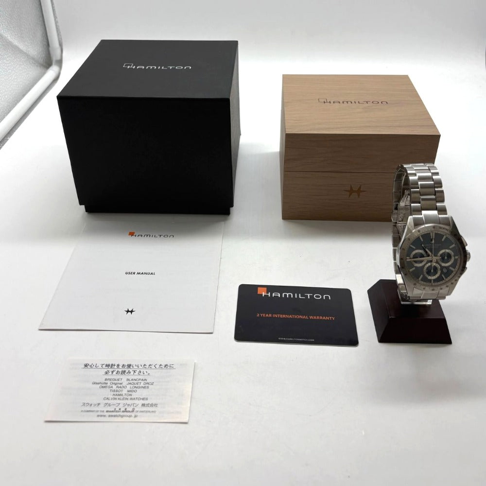 ハミルトン ジャズマスター パフォーマー オート クロノ 42mm H36656140 自動巻き クロノグラフ 黒 メンズ HAMILTON 腕時計