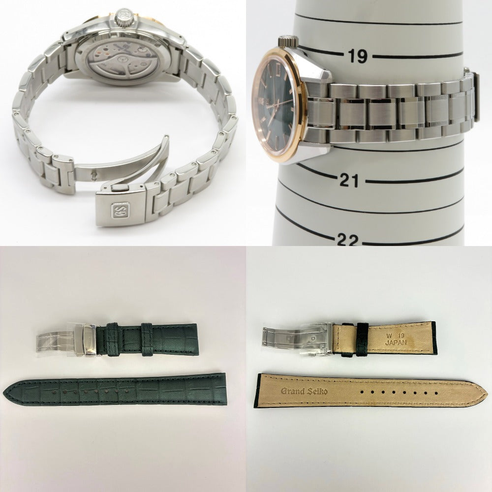 グランドセイコー SLGA034 44GS 9RA2 巌ダイアル 40mm スチール×K18PG 5日間スプリングドライブ 替えストラップ 自動巻き メンズ Grand Seiko 腕時計
