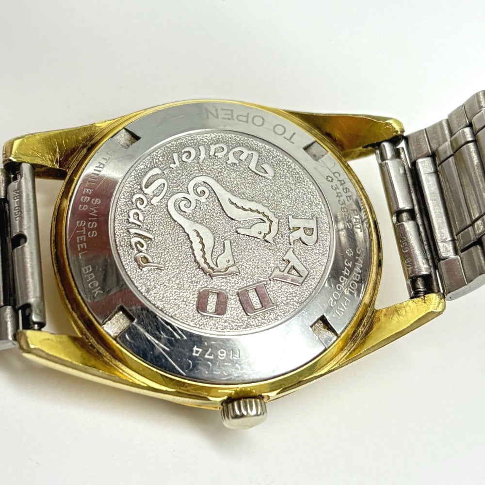ラドー ゴールデンホース 34mm 自動巻き 343942 345602 社外ベルト ゴールド 稼働品 ヴィンテージ メンズ RADO 腕時計